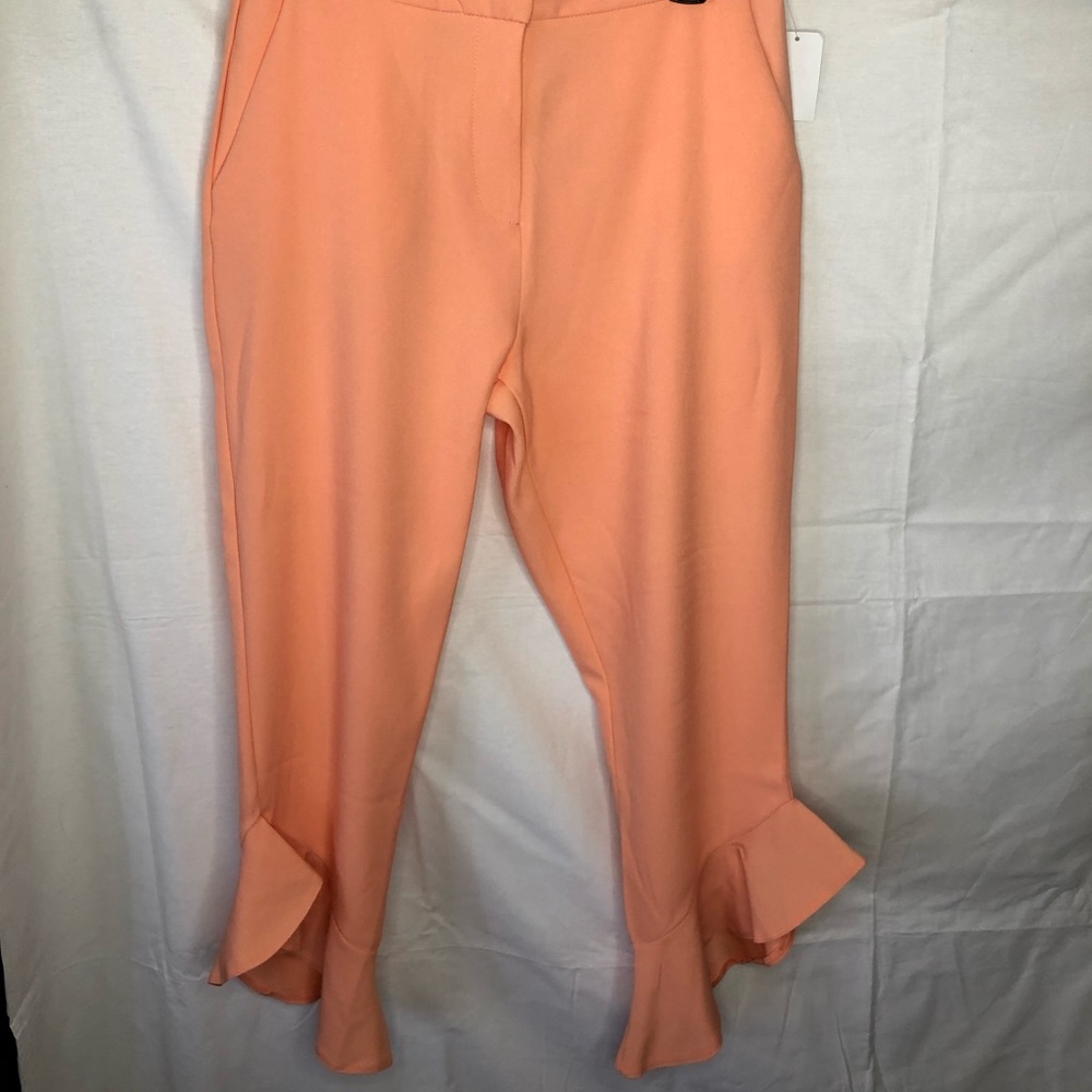 Peach Ruffle Ankled Pants - Picture 2 of 9